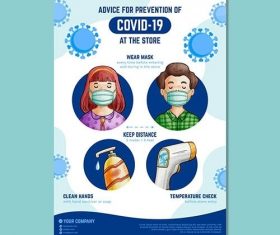 Coronavirus prevention poster for stores vector