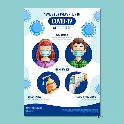 Coronavirus prevention poster for stores vector