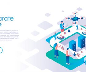Corporate leisure isometric template vector