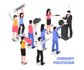 Corrupt politician abstract concept vector