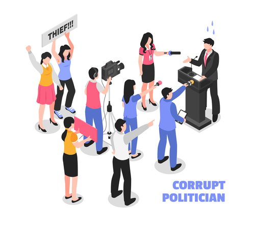 Corrupt politician abstract concept vector
