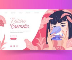 Cosmetics landing page vector