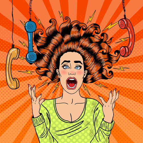 Crazy woman pop art illustration vector