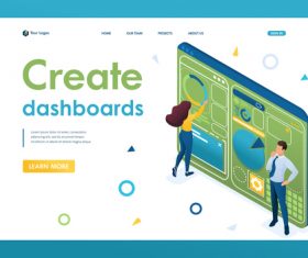 Create dashboards vector 3D concept map