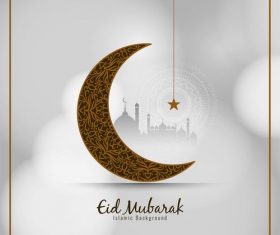 Crescent pattern ramadan festival card vector