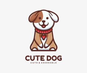 Cute dog mascot logo vector