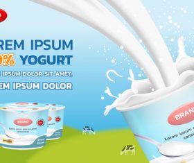 Dairy products advertising brand design vector