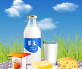 Dairy products poster vector