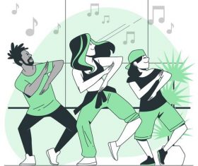 Dancing cartoon background vector