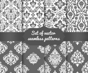 Dark and light flowers seamless pattern vector