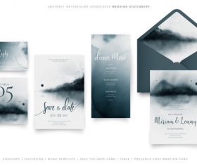 Dark gradient background wedding invitation vector