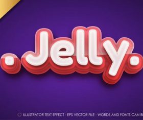 Dark purple background jelly editable font effect text vector