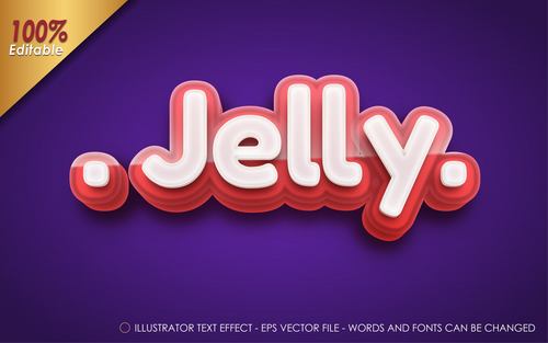 Dark purple background jelly editable font effect text vector