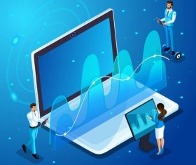Data comparison cartoon vector