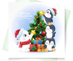 Decorated christmas tree vector