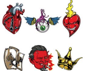 Demon tattoo logo vector