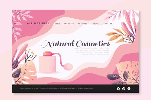 Design cosmetics landing page vector