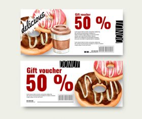 Dessert gift voucher vector