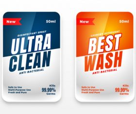 Disinfectant spray label vector