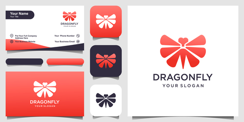 Dragonfly logo and business card design