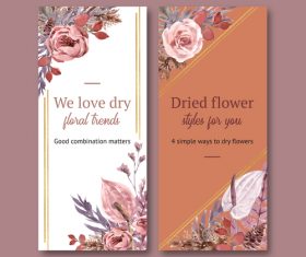Dried floral banner vector