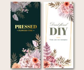 Dried floral flyer template banner vector