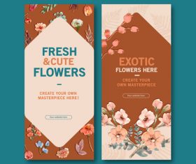 Dried flower poster cover banner vector