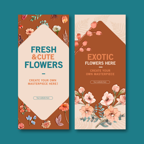 Dried flower poster cover banner vector