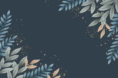 Dry leaf art background vector free download