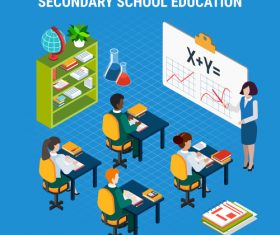 Education Isometric banners vector