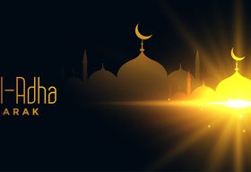 Eid al adha festival flyer vector