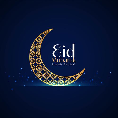 Eid mubarak holiday card vector