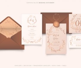 Elegant wedding invitation vector