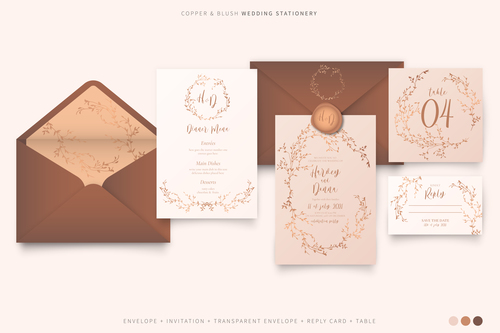 Elegant wedding invitation vector