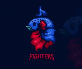 Emblem gaming fighters vector