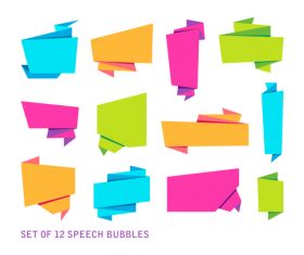 Empty origami chat bubble vector