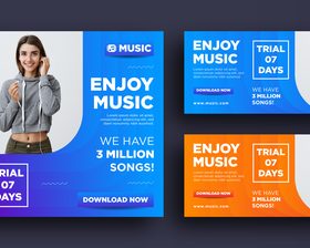 Enjoy music social networks media design vector