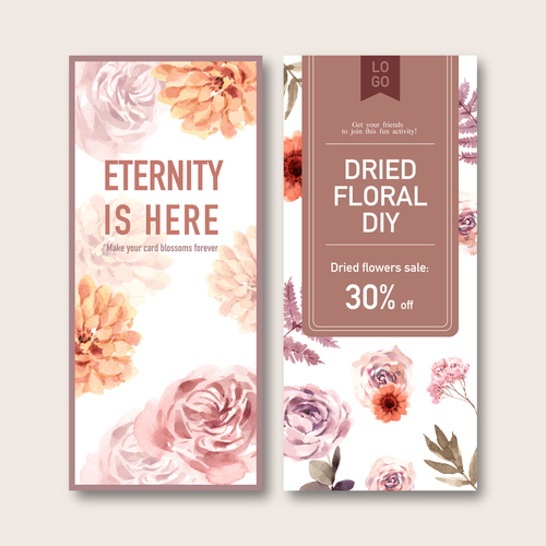 Eternity is here dried floral banner vector
