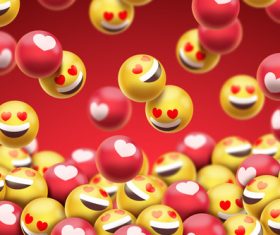 Exaggerated emoji background vector