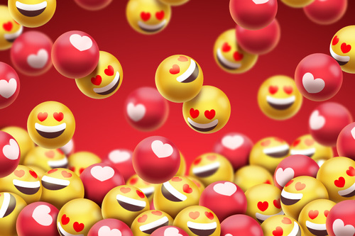 Exaggerated emoji background vector