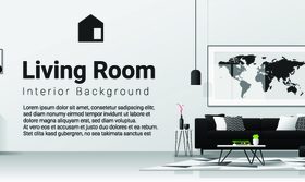Family living room vector