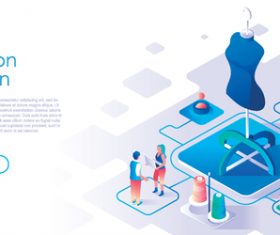 Fashion design isometric template vector