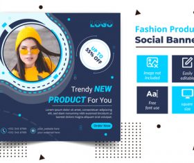 Fashion product social banner vector