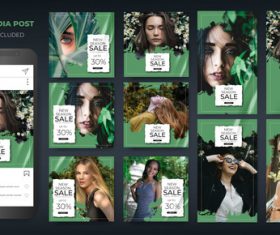 Fashion women social media post vector