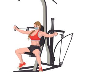 Female chest exercise vector