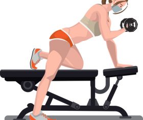 Female fitness correct posture vector