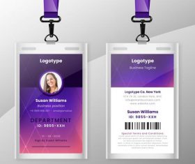Female identification document stationery vector