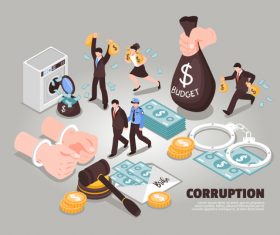 Fight against corruption abstract concept vector