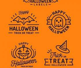 Flat design halloween badge collection vector