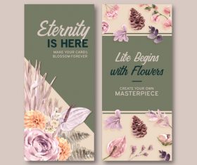 Floral flyer banner vector